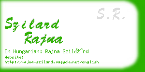 szilard rajna business card